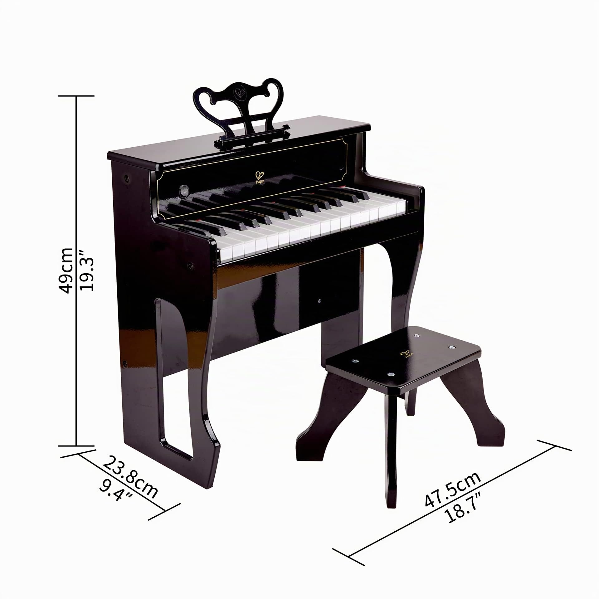 Hape Klangvolles E-Piano mit Hocker, Spielzeug Musikinstrument, ab 3 Jahren