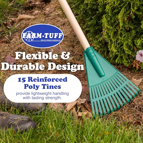 Rastrillo de Jardín FARM-TUFF 8 pulgadas con mango de madera 48" miniatura 3