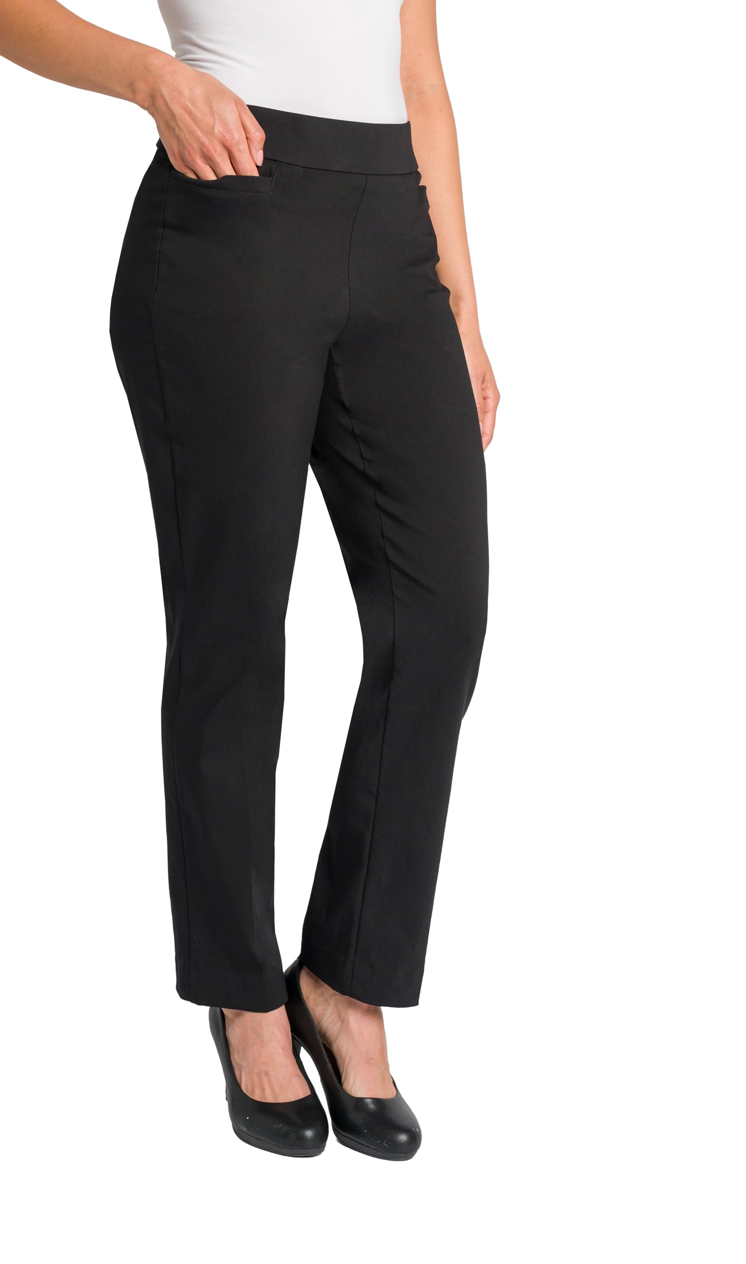 Briggs New York Millennium World Pocket - Pantalones de Carrera, Súper Elásticos, para Cubrir - Pantalones de Vestir Mujer