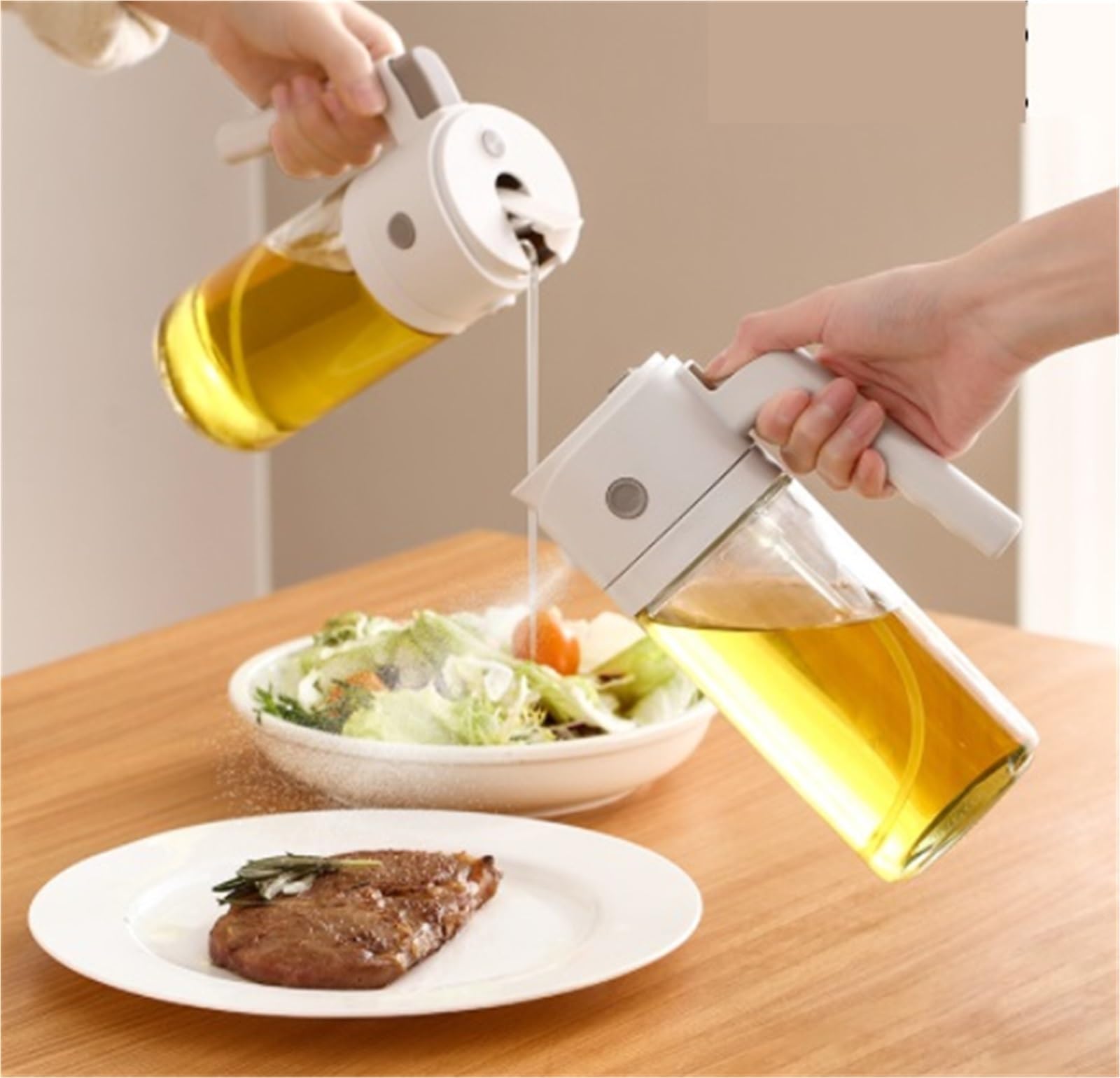 Cocina Dispensador De Aceite Juego De 2 Botellas Rociadoras Aptas For Freidoras De Aire, Ensaladas, Freír Y Asar A La Parrilla. Pulverizador Aceite Spray