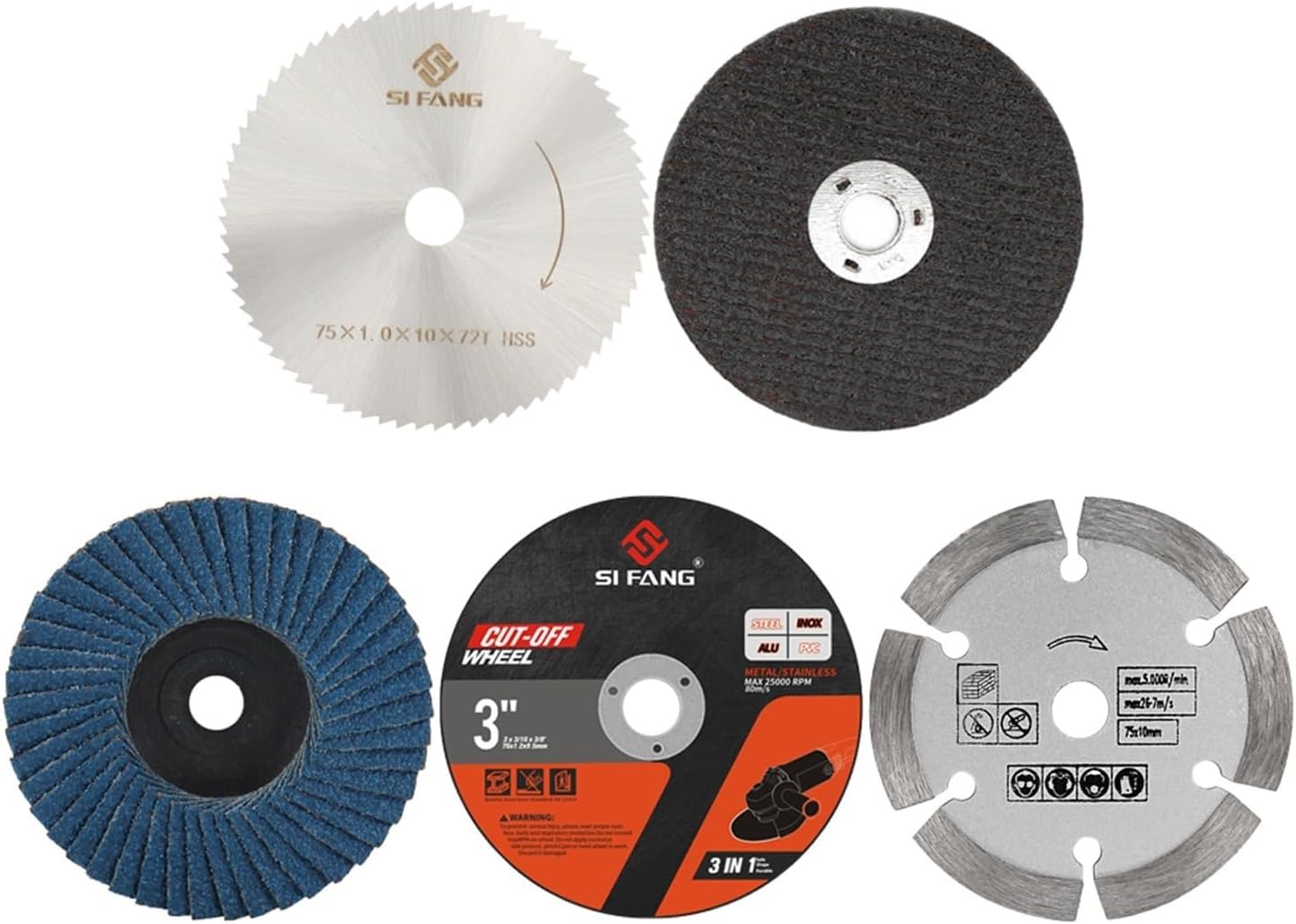 75mm Cutting Disc 3Inch Grinding Wheel Metal Woodworking Stone Marble Cutting Grinding Saw Blade for Mini Angle Grinder