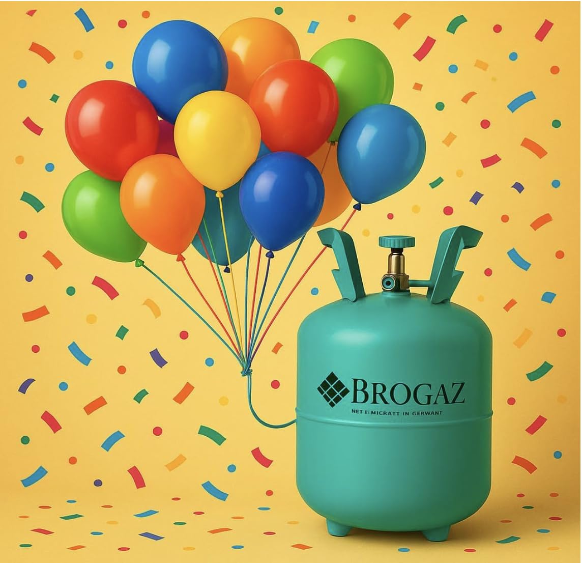 Bombola di Elio per 30 Palloncini - Gas Elio in Ricarica, Facile da Usare, Ideale per Feste e Eventi (Palloncini NON Inclusi)