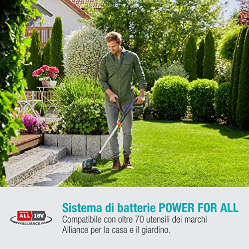 Gardena Trimmer A Batteria Comfortcut 23/18V P4A Senza Batteria, Tagliabordi Con Diametro Di Taglio Di 230 Mm, Manico Telescopico E Testa Di Taglio Inclinabile (14701-55) - 3