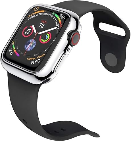 Miniatura 6 de HANKN Funda para Apple Watch Series 9 8 7 1.614 in  Series 4 5 6 SE 1.575 in, TPU suave chapado a prueba de golpes Iwatch Shell Cover Bumper sin