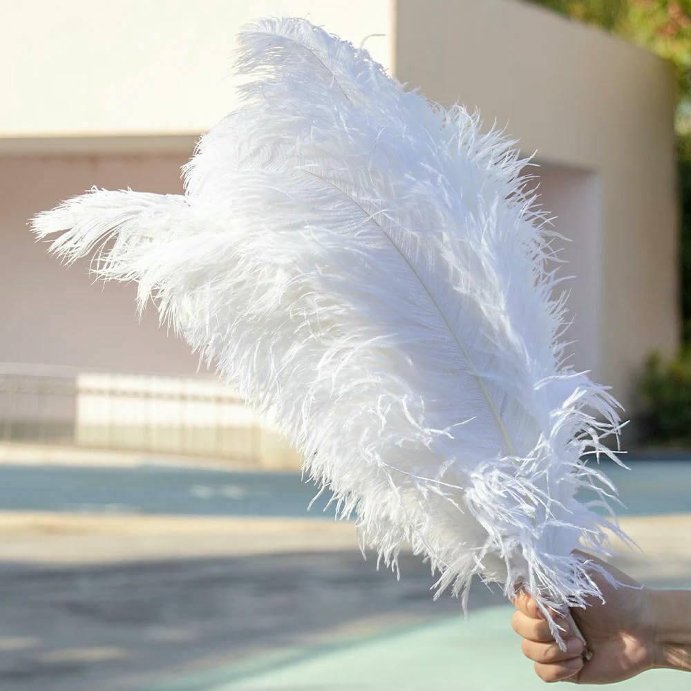 Lot de 10 plumes d'autruche bleues naturelles de 15 à 55 cm pour décoration de mariage, carnaval ou centre de table.