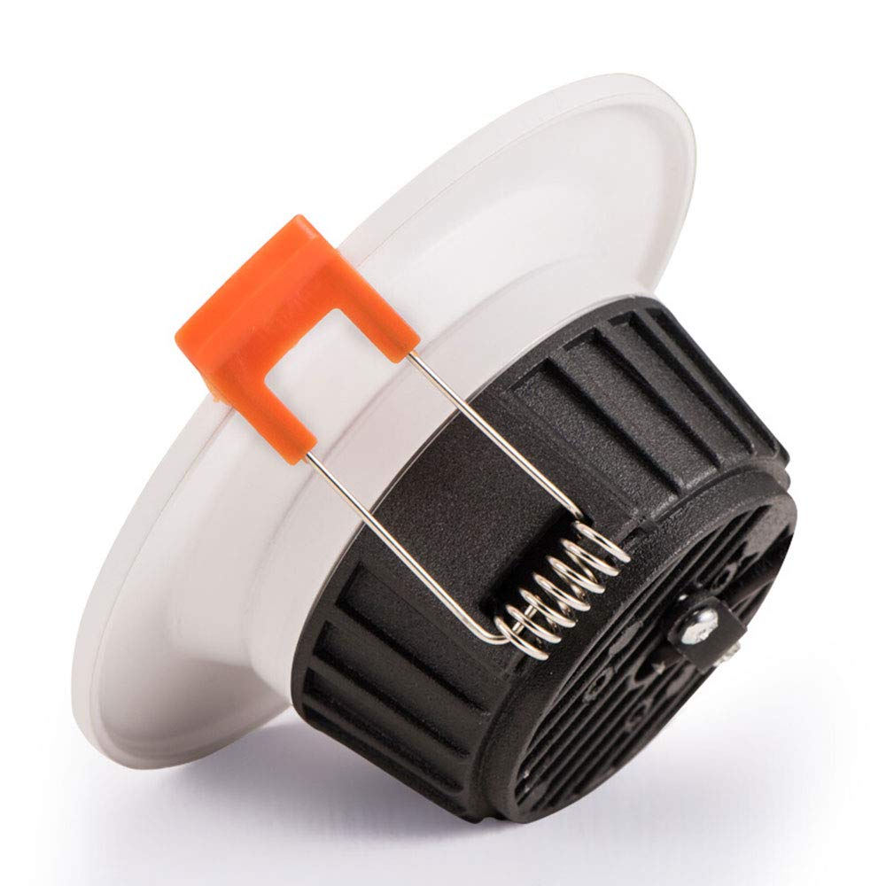 Spotlight Lights Led 3W/5W Three-Color Dimming Round Ceiling Panel Lights Golden Rim Embedded White Downlights Home Living Room Aisle Store Show Window Lighting Spotlight Garage Light