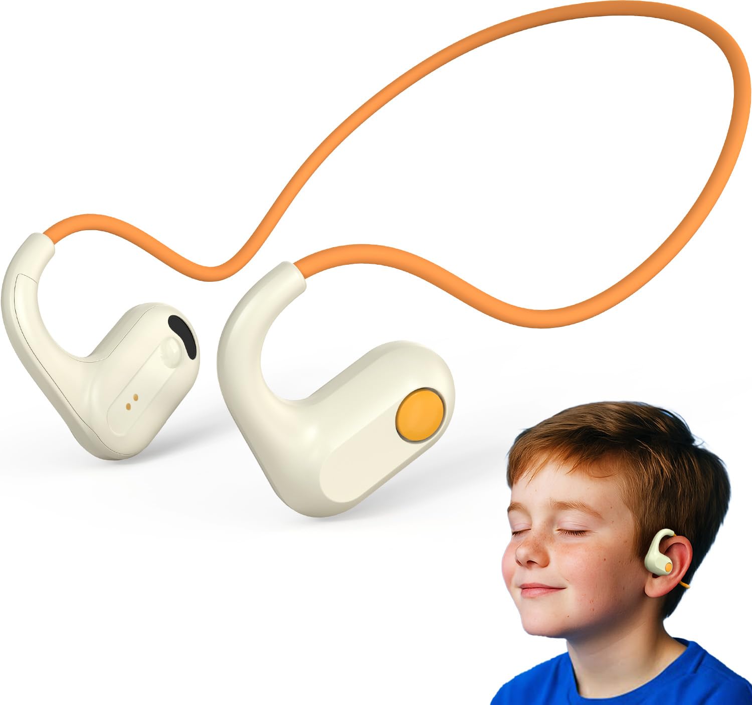 ANCwear Cuffie aperte per bambini, senza fili, Bluetooth 5.4, 17 g, leggere, IPX6, impermeabili, 24 ore di riproduzione per bambini e studenti