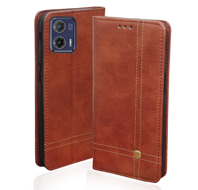SESS XUSIVE Leather Case Wallet Slim Book Cover with Card Slots Magnetic Flip Cover for Motorola Moto G73 5G - Magnetic Brown (B0BZM17MPS) Amazon Price History, Amazon Price Tracker