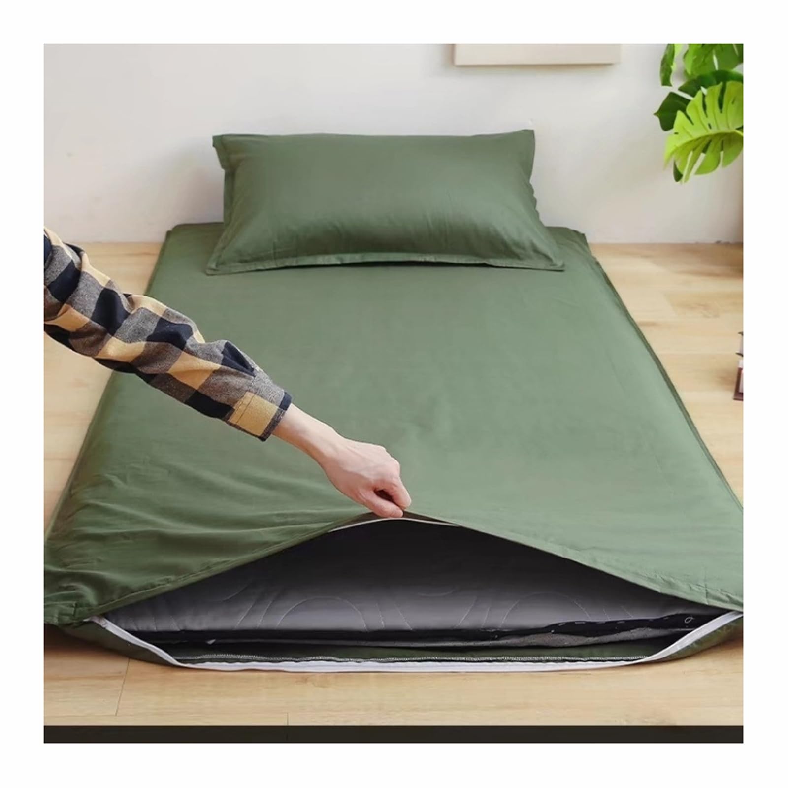 Yangafjdua A Yangafjdu Soft Futon Floor Mattress Cover With Zipper For Single Double Futon, Japanese Tatami Futon Mattress Dust Cover, Breathable Futon 100% Soft Mattress Cover, Washable,,150X200cm/59X79in