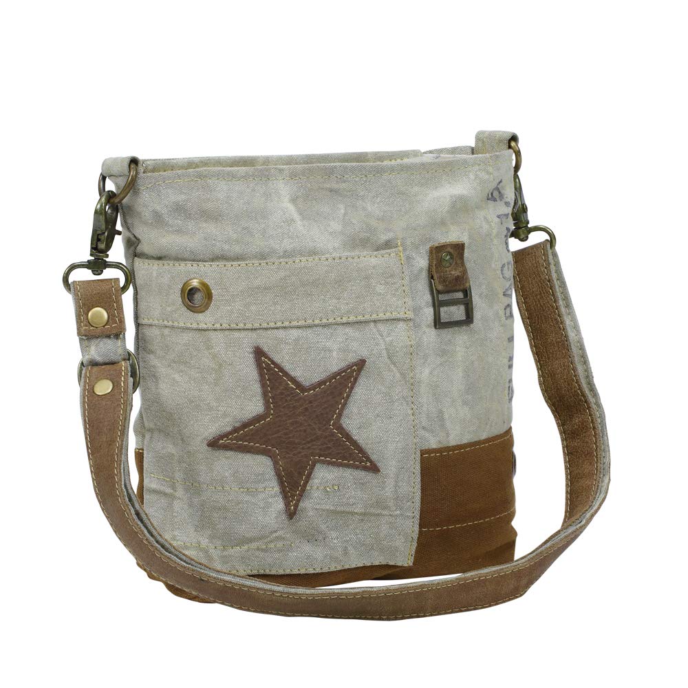 Myra Bags Star On Upcycled Canvas Shoulder Bag S-0946