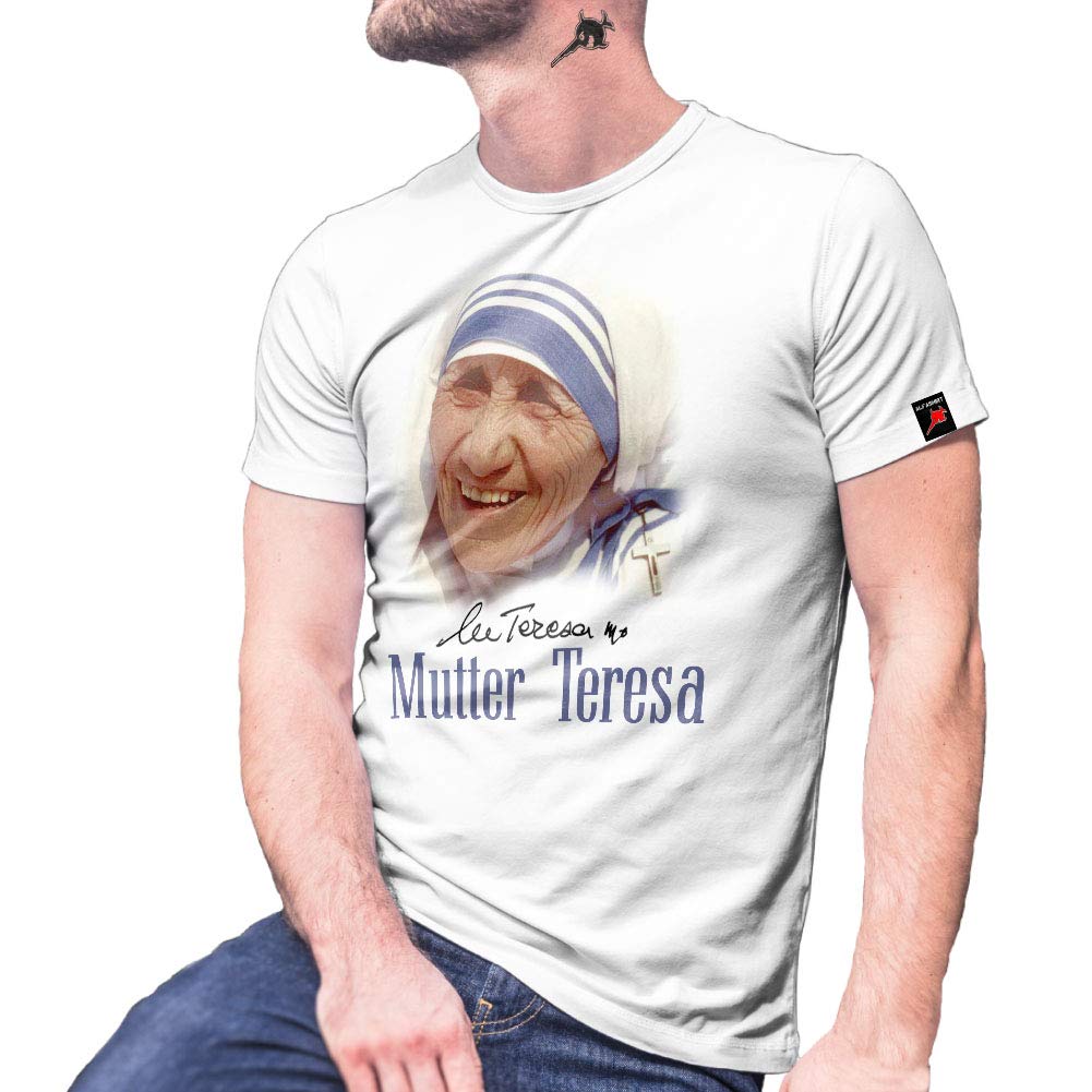 T-shirt Teresa Saint de Kalkutta ample blanc confortable - 3