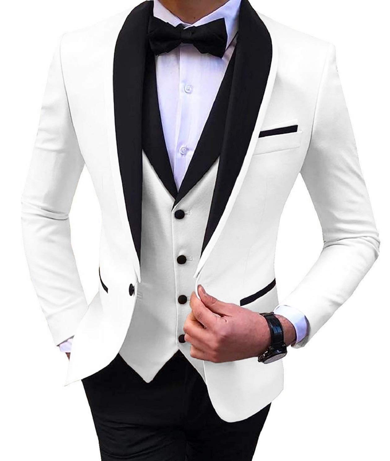 EverbeautyMen's Tuxedo Suits for Weddings Suits for Men Fashion Dress Tuxedos for Prom Party