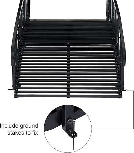 Miniatura 3 de KINTNESS Puente de jardín de 8 pies, puente de metal para camino con barras laterales de seguridad, delicado desplazamiento para patio trasero