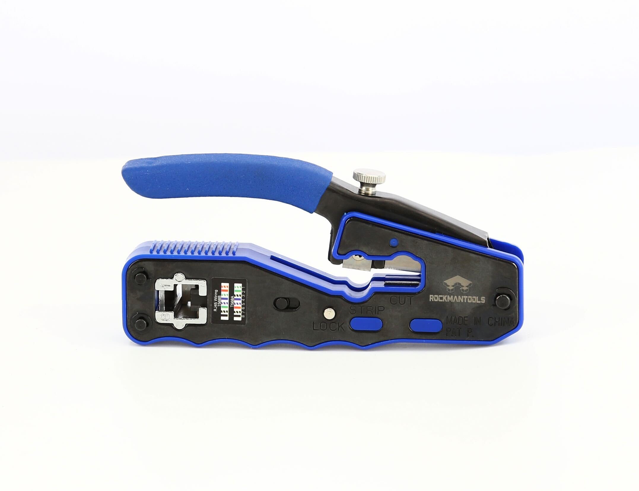 Rockman Tools Pass Through Crimper, Ethernet Crimper Kit, Support crimping & stripping & cutting & All-in-one wire tool