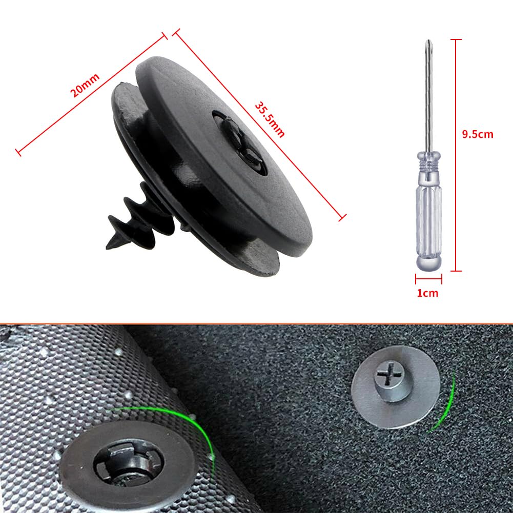 Andy's Orchids Set 10 Clip Di Fissaggio Per Tappetini Auto – Antiscivolo, In Plastica, 3 Pezzi Per Set