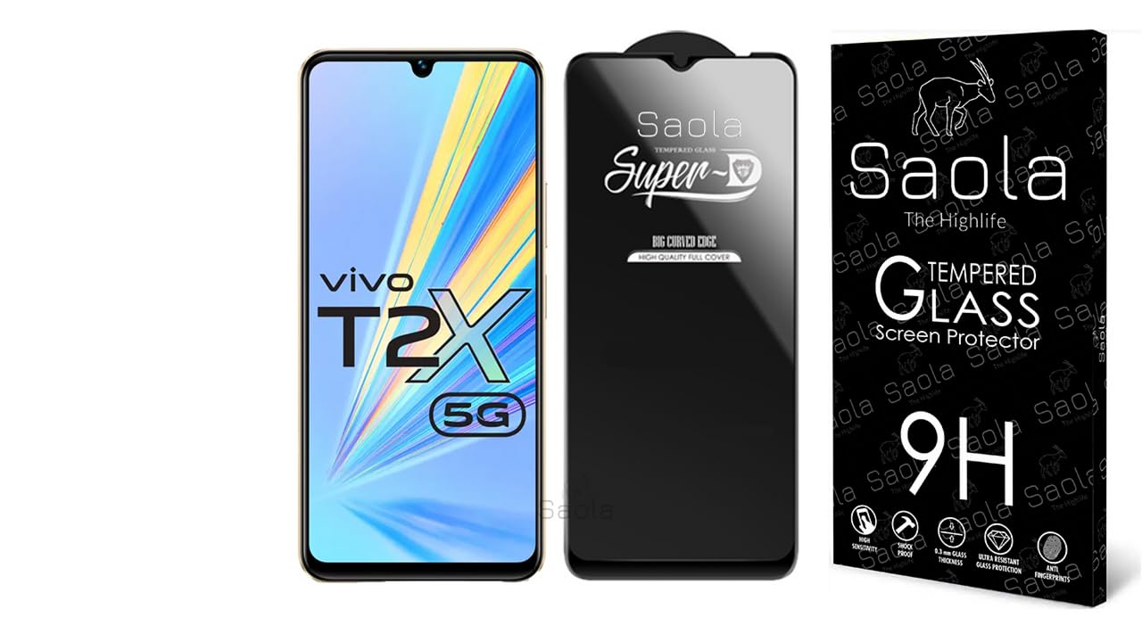 Saola Hd+ Oleophobic Tempered Glass Screen Protector For Vivo T2X 5G (Pack Of 1) With Free Installation Kit. Full Screen Coverage - 6.58 Inch (B0CJB7Q498) Amazon Price History, Amazon Price Tracker