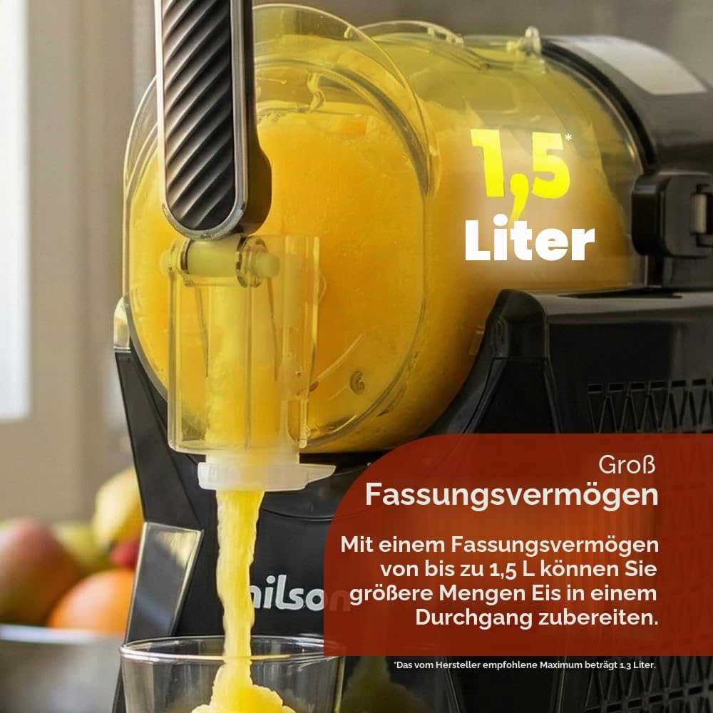 Ice Cream Maker Granisiermaschine, 10 Stufen für kalte und gefrorene Getränke zu Hause, LED-Display, Push & Pull-Steuerung, große Kapazität, einfache Reinigung, Grau