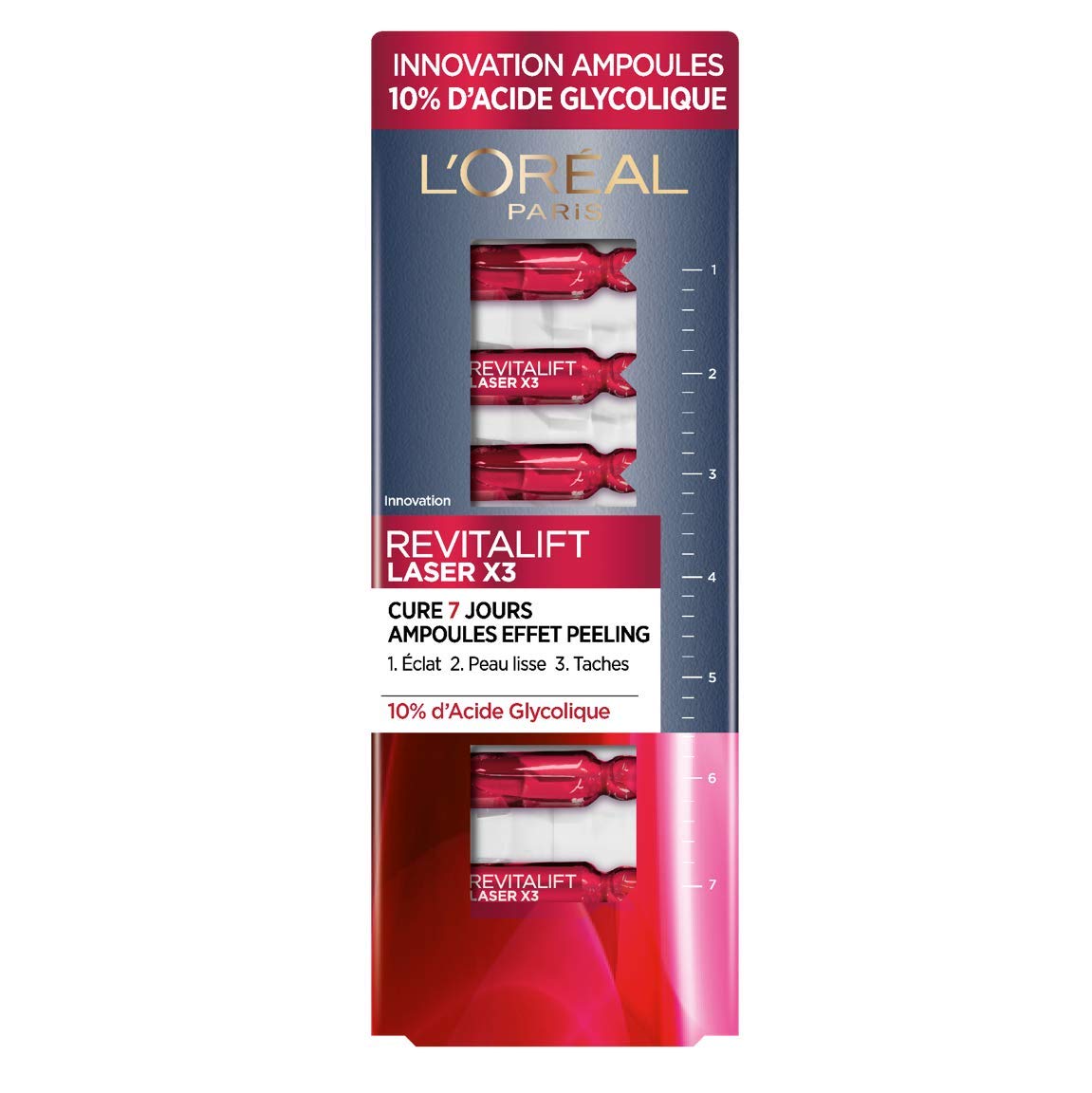 L'Oréal Paris, Peeling Effect Ampoules, 7 Day Anti-Aging Treatment, Anti-Stain & Smoothing, New Skin Effect in 7 Days