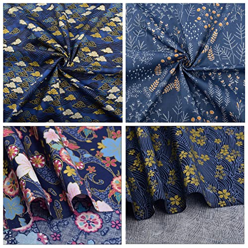 image for Queenbox 6PCS Japanese Printed Fabric, 15.7x19.6