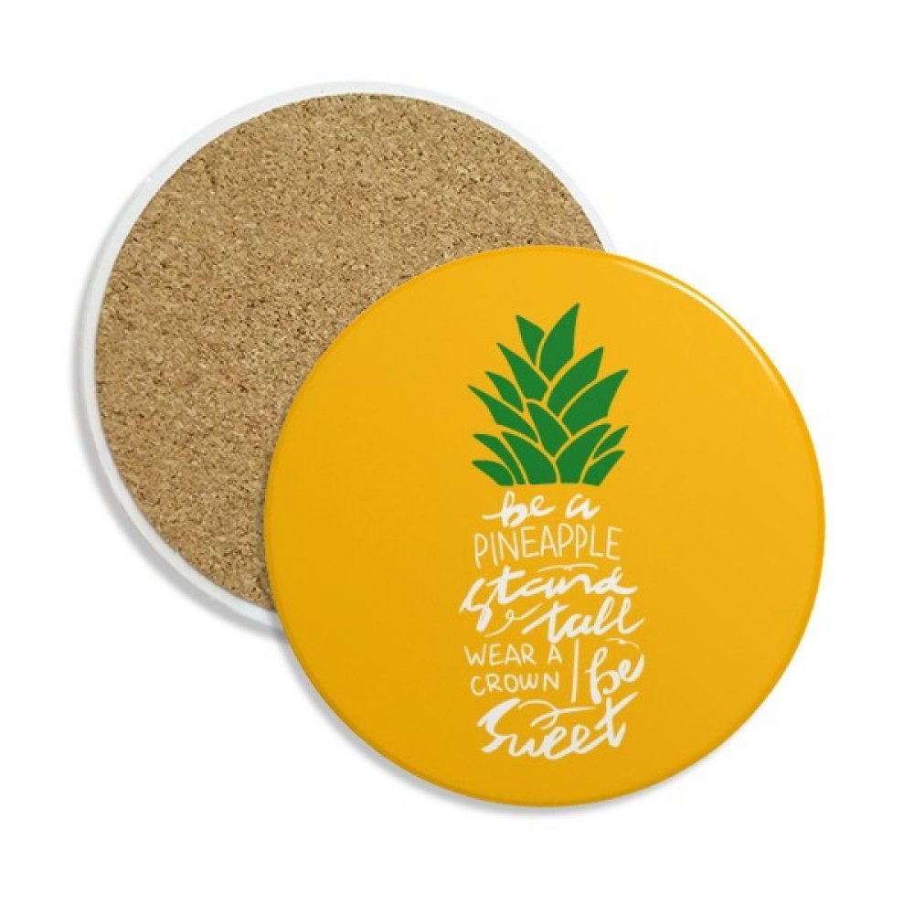 Coaster en céramique tasse porte-absorbant pierre ananas jaune multicolor