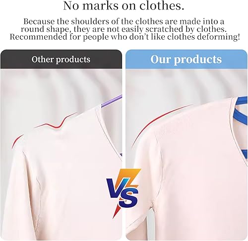 Miniatura 2 de Percha de plástico para ropa, extra grueso, hombro ancho, para adultos, rotación de 360 grados, antideslizante, estándar, ideal para uso diario,