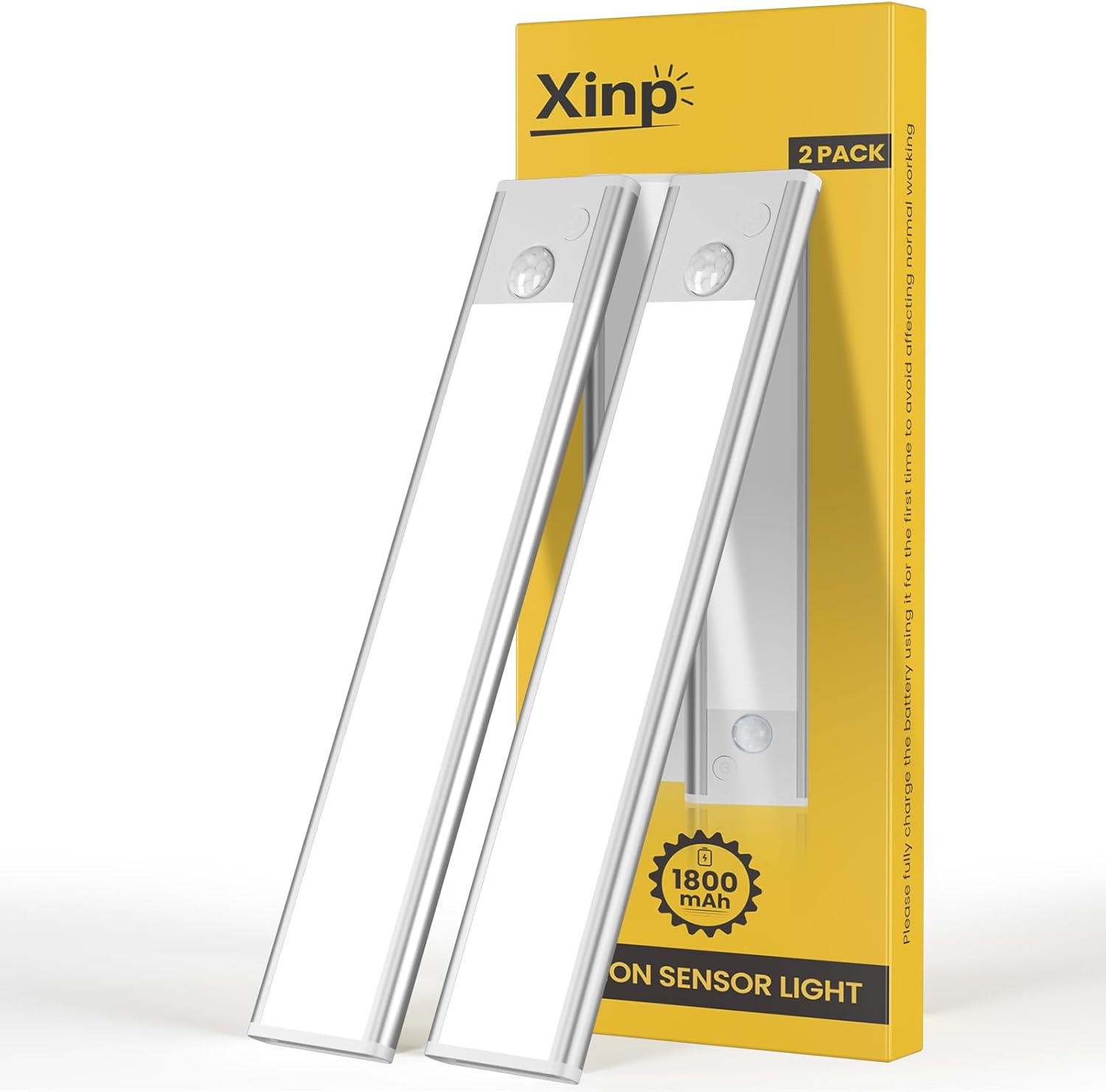 Under Cabinet Lighting, LED Motion Sensor Light Indoor 1800mAh, Magnetic Rechargeable Closet Lights, Wireless Under Counter Lights for Kitchen, Stairs,Hallway