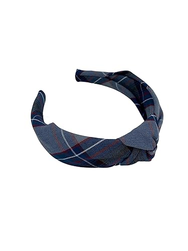 Miniatura 4 de 1.25" Knotted Headband in School Uniform Plaid-Padded headband-Knot at Top-Uniform Headband (Plaid 83)