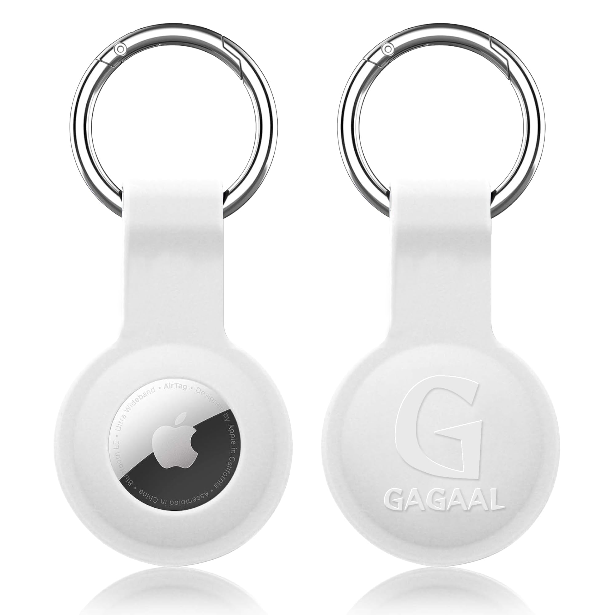 GAGAAL Air tag with Find My App (iOS Only) with Anti-Lost Keychain with Anti-Lost Stainless Steel Keychain, Silicone Material, Soft, Does not Hurt The
