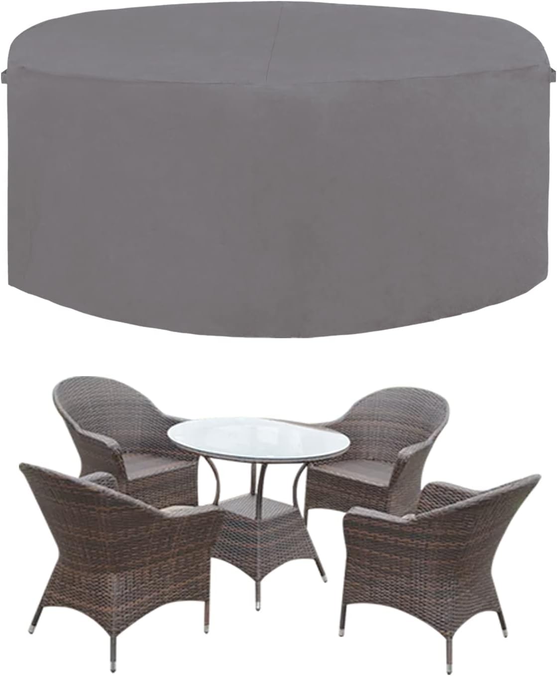 EasyGoing 600D Heavy Duty Round Patio Furniture Cover