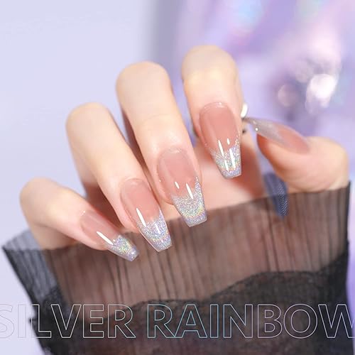 Miniatura 4 de GAOY Esmalte de uñas de gel de ojo de gato, esmalte de uñas holográfico con purpurina con imán, 0.63 onzas líquidas, gel UV translúcido reflectante