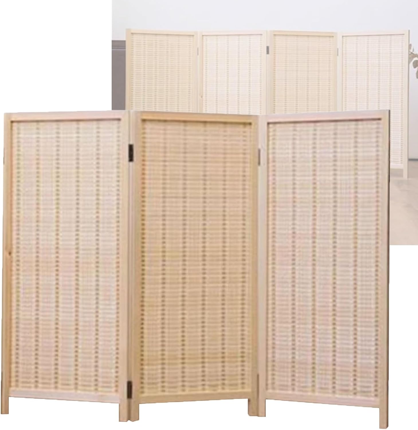 100 High Room Partition Freestanding Foldable Privacy Screen 3/4/5/6 Panels for Home Office Garden Patio Kindergarten(Color 1,100x40cm-3 Panels)