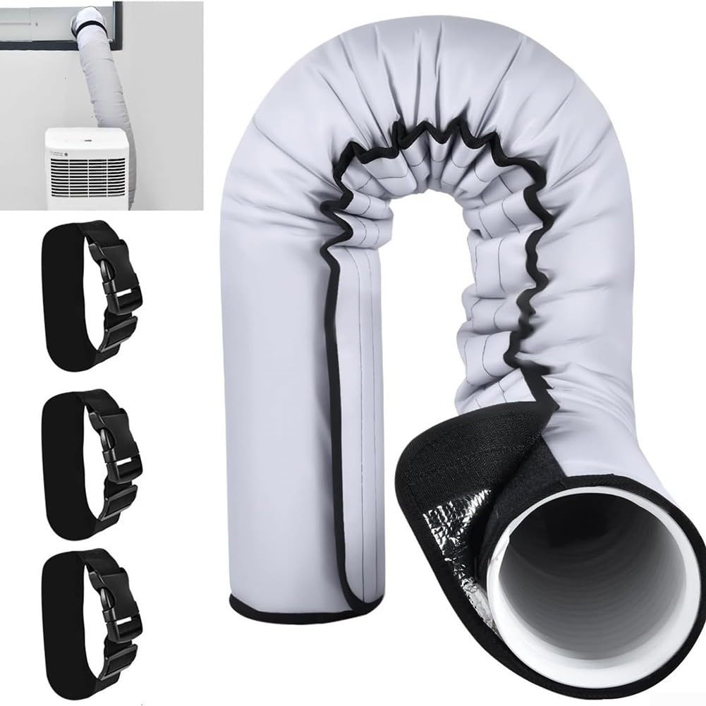 Manguera de aire acondicionado portátil Ilat, cubierta térmica Sve para conducto de escape, kit de envoltura de tubo de ventilación de CA, conducto de refrigeración térmico, tubo de eficiencia