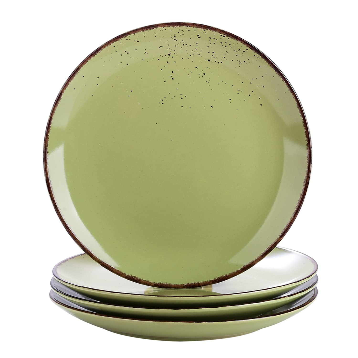 vancasso Navia Prato Dessert Plate Set of 4, Stoneware Vintage Look Grass Green Dinnerware Tableware, 8.5 inch Snack/Salad/Fruit/Side Plate. (21.5 * 21.5 * 2.5cm) โ image 1