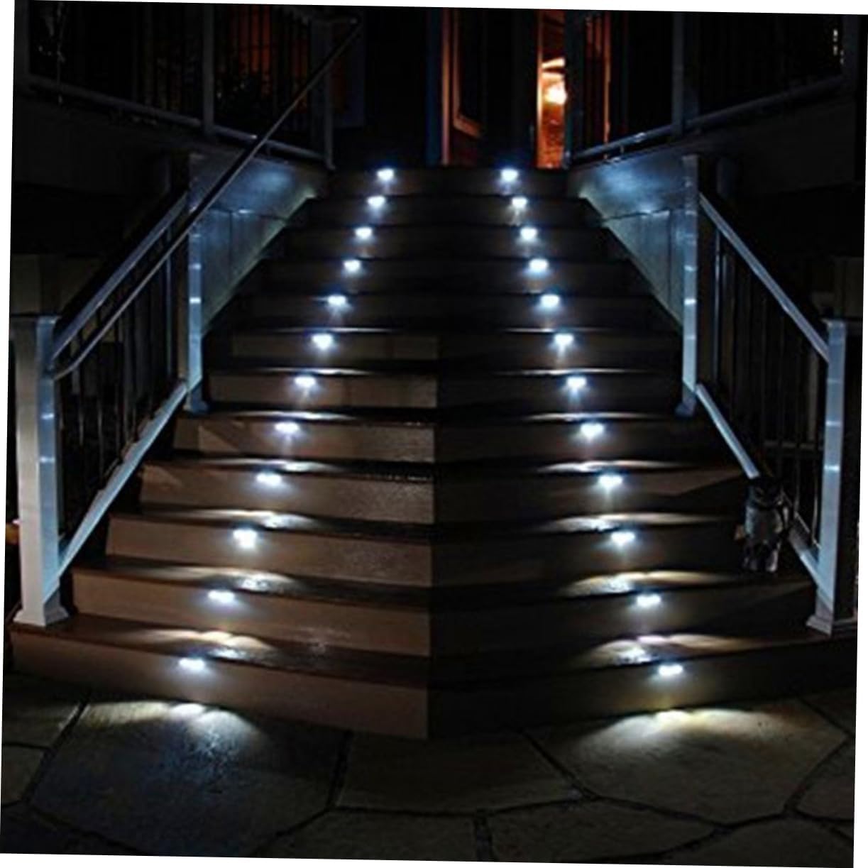 ARTIBETTER 10PCS Solar Powered Stainless Steel Motion Sensor Wall Light LED Outdoor Step Lamp for Garden Deck Patio Waterproof and Energy Efficient