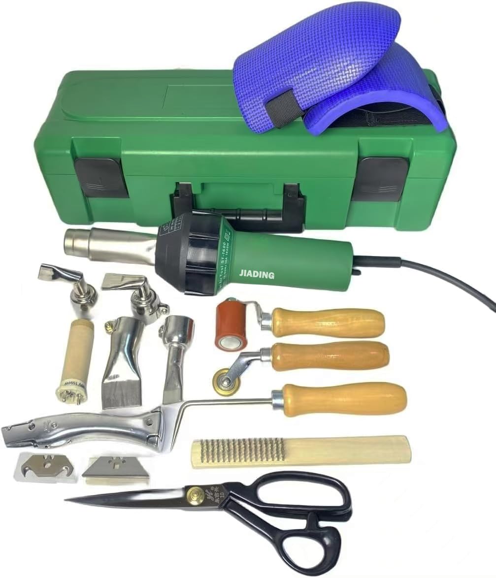 JIADING Professional 1600W Hot Air Gun PVC Heat Gun Hand Held Plastic Welder heating gun with toolbox