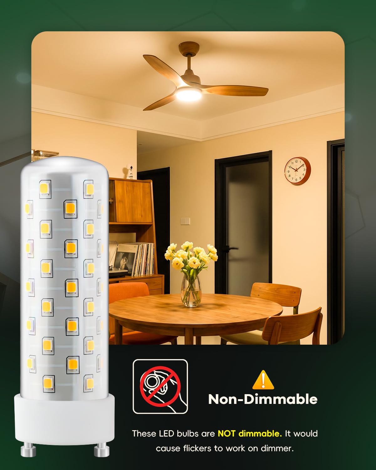 Bombilla LED GU24 de 2700 K-3000 K, luz blanca cálida suave de alto brillo para ventilador de techo de baño, 13 W, 18 W, 23 W, T2, repuesto de luz CFL en espiral, 120 V, 10 W, 4 unidades