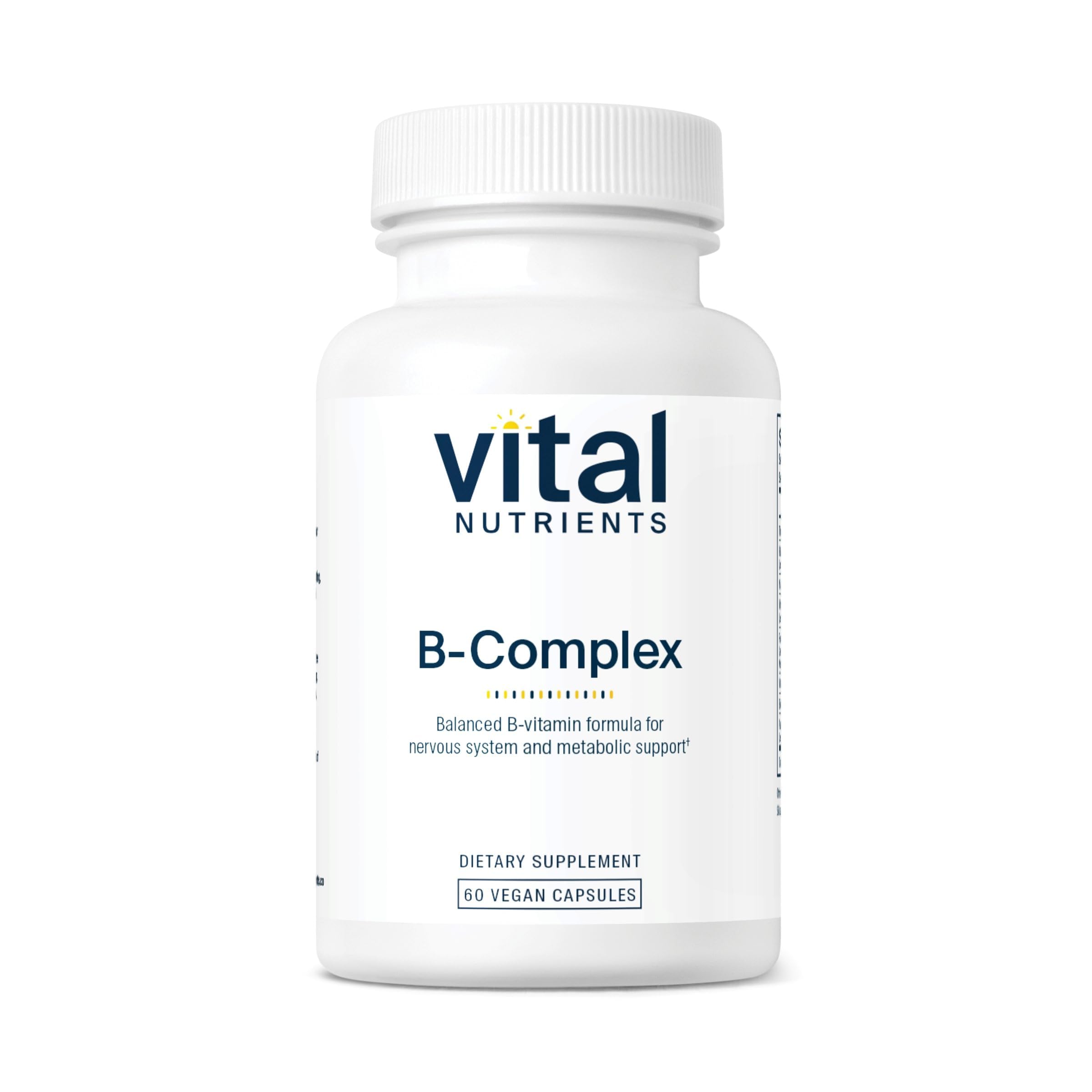 Vital Nutrients Vitamin B-Complex | Vegan High-Potency Methylated B Complex Vitamins | B Vitamins Support Energy Production, Metabolism, and Heart Health* | Gluten, Dairy, Soy Free | 60 Capsules
