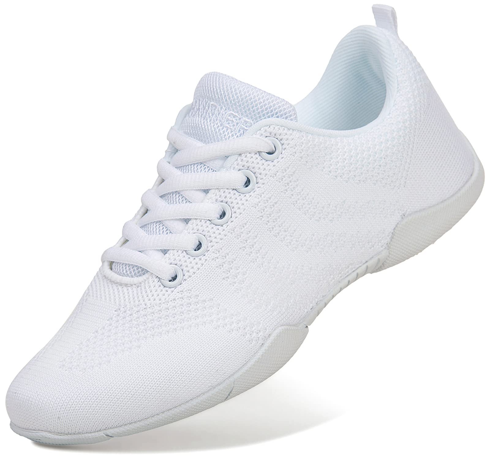 FUQIAOGirls White Cheerleading Shoes Lightweight Competition Sneakers Women Indoor Cheer Dance Shoe