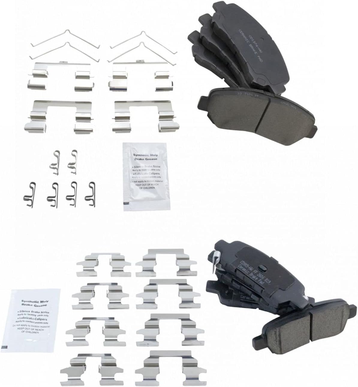 Front & Rear Brake Pads Brake Chemical Kit Ceramic Compatible with 2014-2017 Nissan Juke 2009-2021 Maxima 2009-2012 Sentra