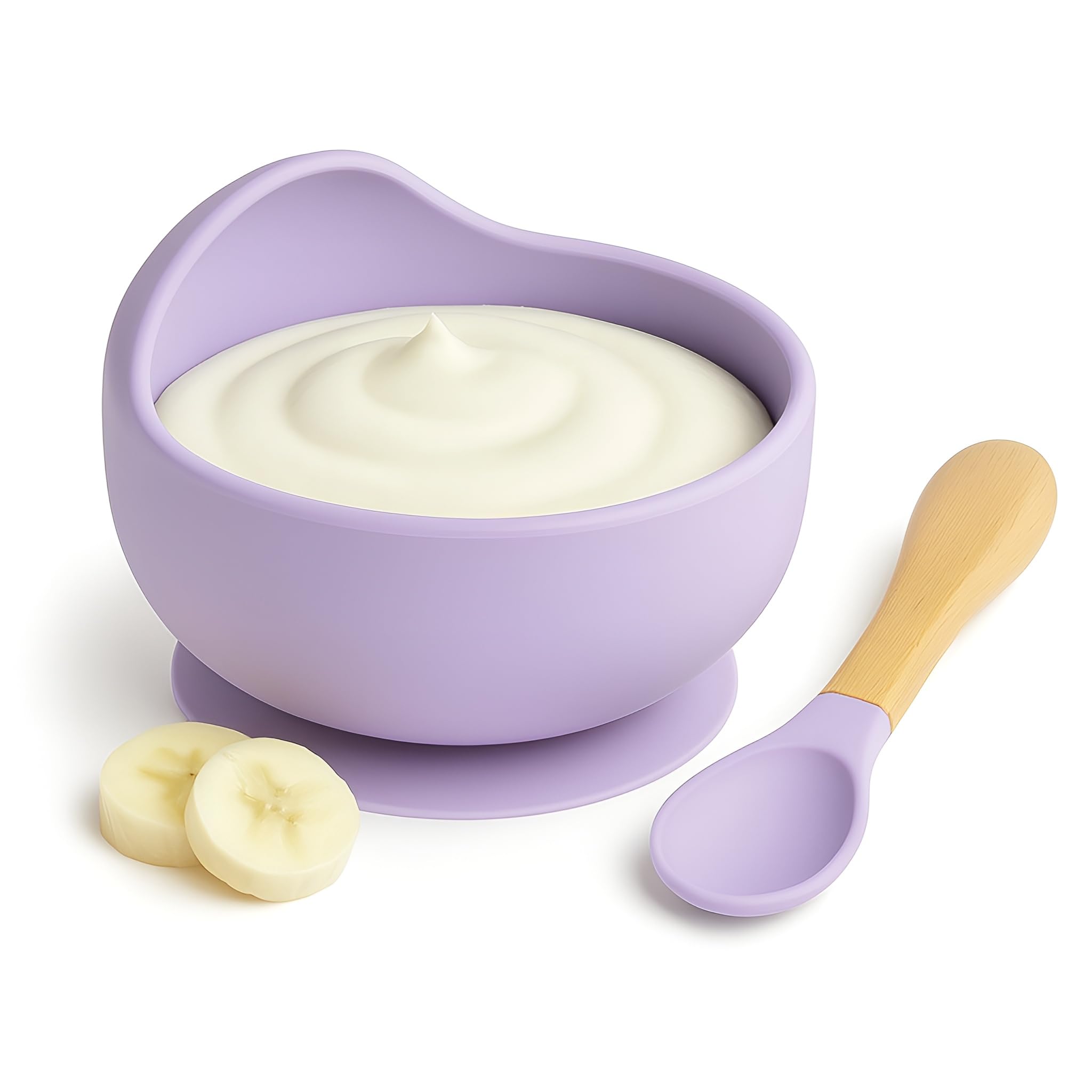 Silicone Suction Bowl and Spoon Set,Purple, for Baby Feeding | Premium Quality | Durable Design | Ideal for Home Daily Use Easy to Clean |-image-11