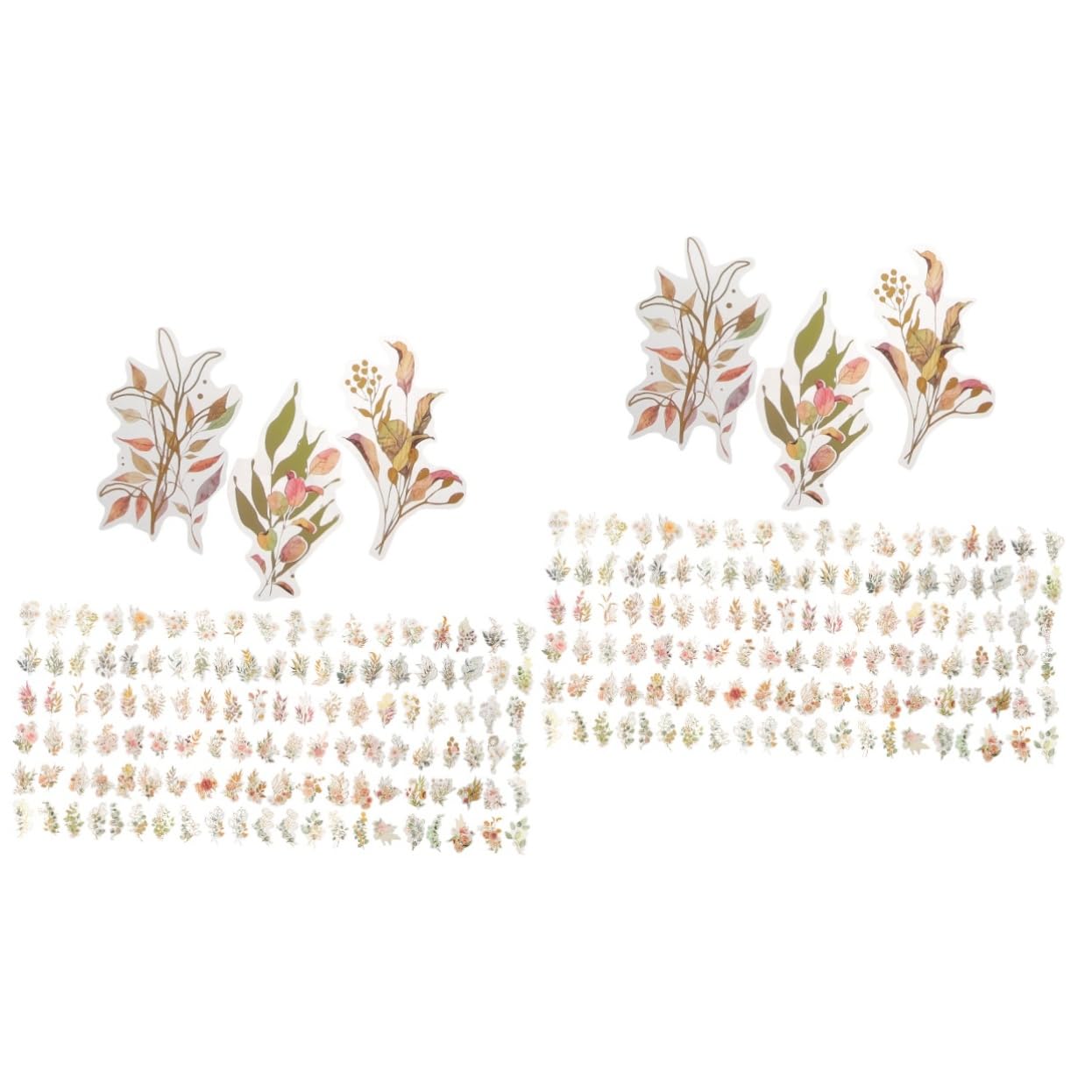 2 Sätze Goldene Pflanzen Scrapbooking Aufkleber Holografische Sticker Für Diy Bastelarbeiten Dekorative Aufkleber Für Scrapbooking Und Gemischte Stile 240 Stück * 2