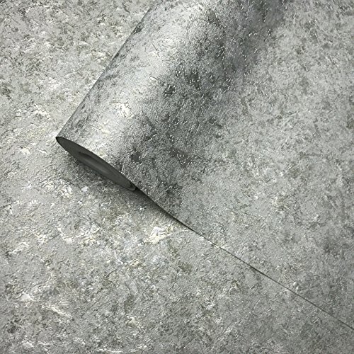 113 sq.ft rolls embossed Slavyanski wallcoverings plain Vinyl Non-Woven Wallpaper green gray silver metallic modern textured strippable coverings plaster effect textures free match paste the wall only