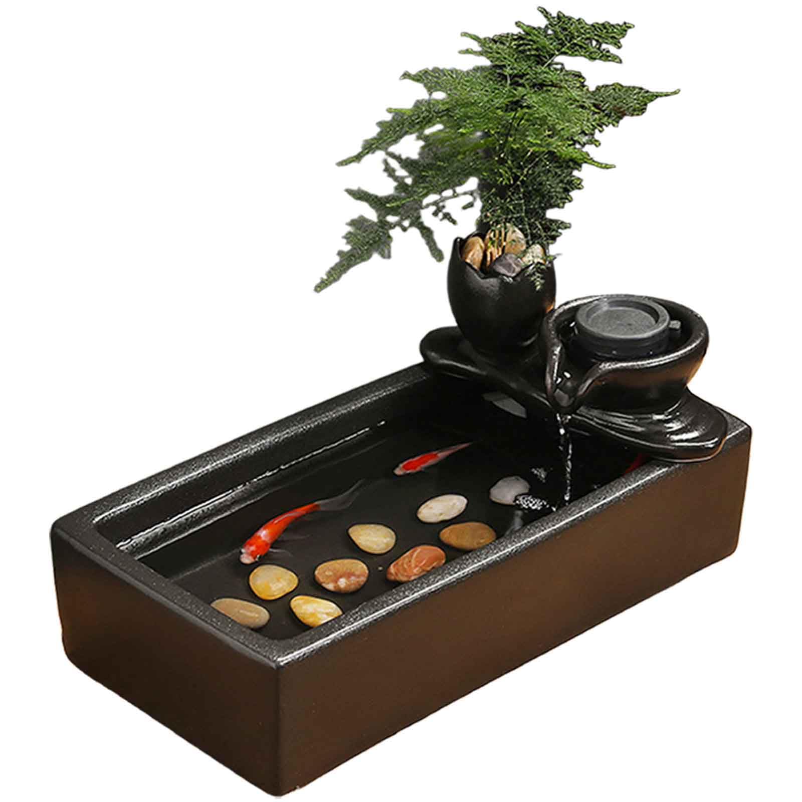 DFrywdgSEY tabletop fountain, Ceramic Pot Fountain Desktop Water Indoor, for and Home Decoration Table Desk Office Patio(F)