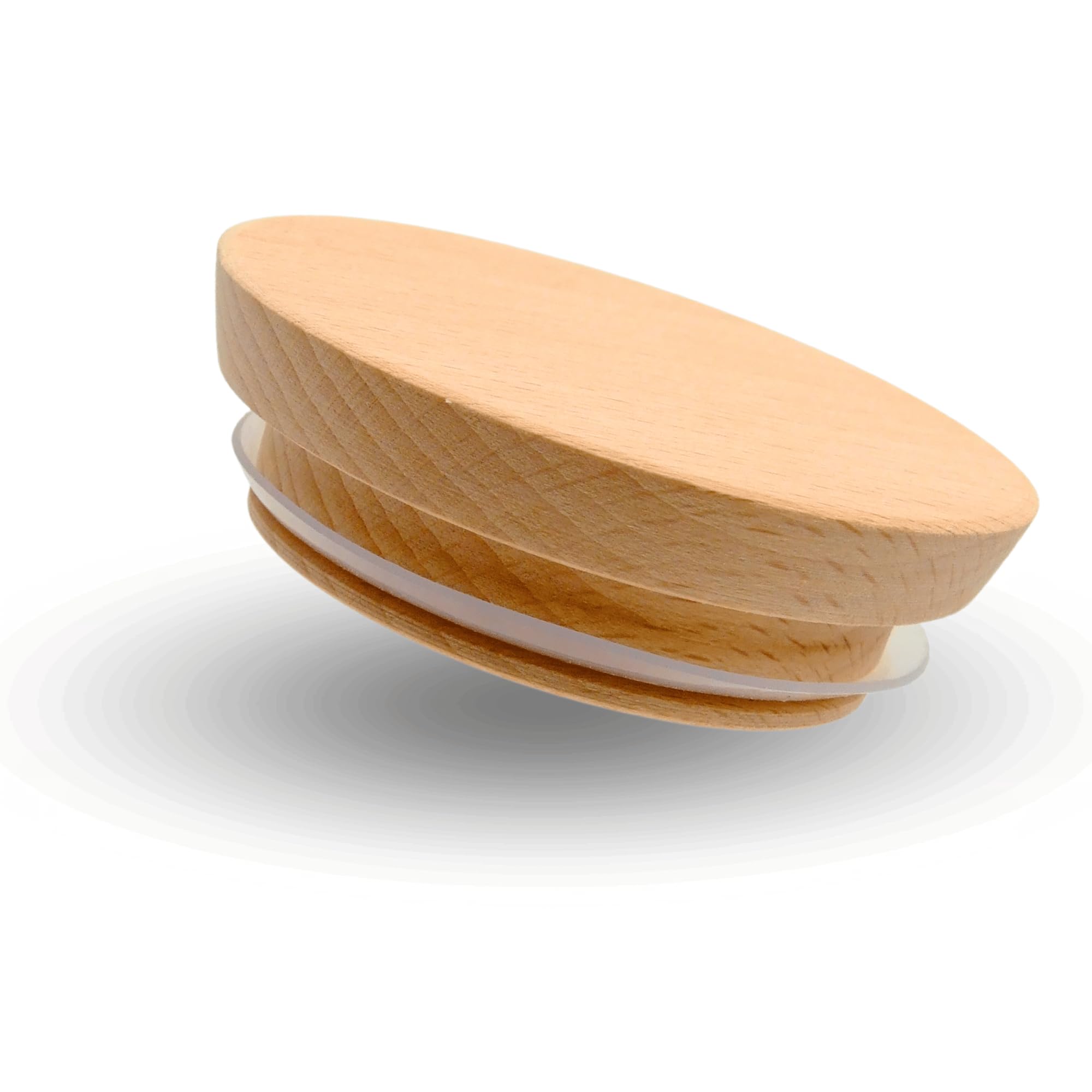 Coperchio in Legno con Guarnizione - Faggio, Coperchio in Legno per Barattolo, Coperchio in Legno per Tazza, Coperchio rotondo in legno (75/58mm x 5)