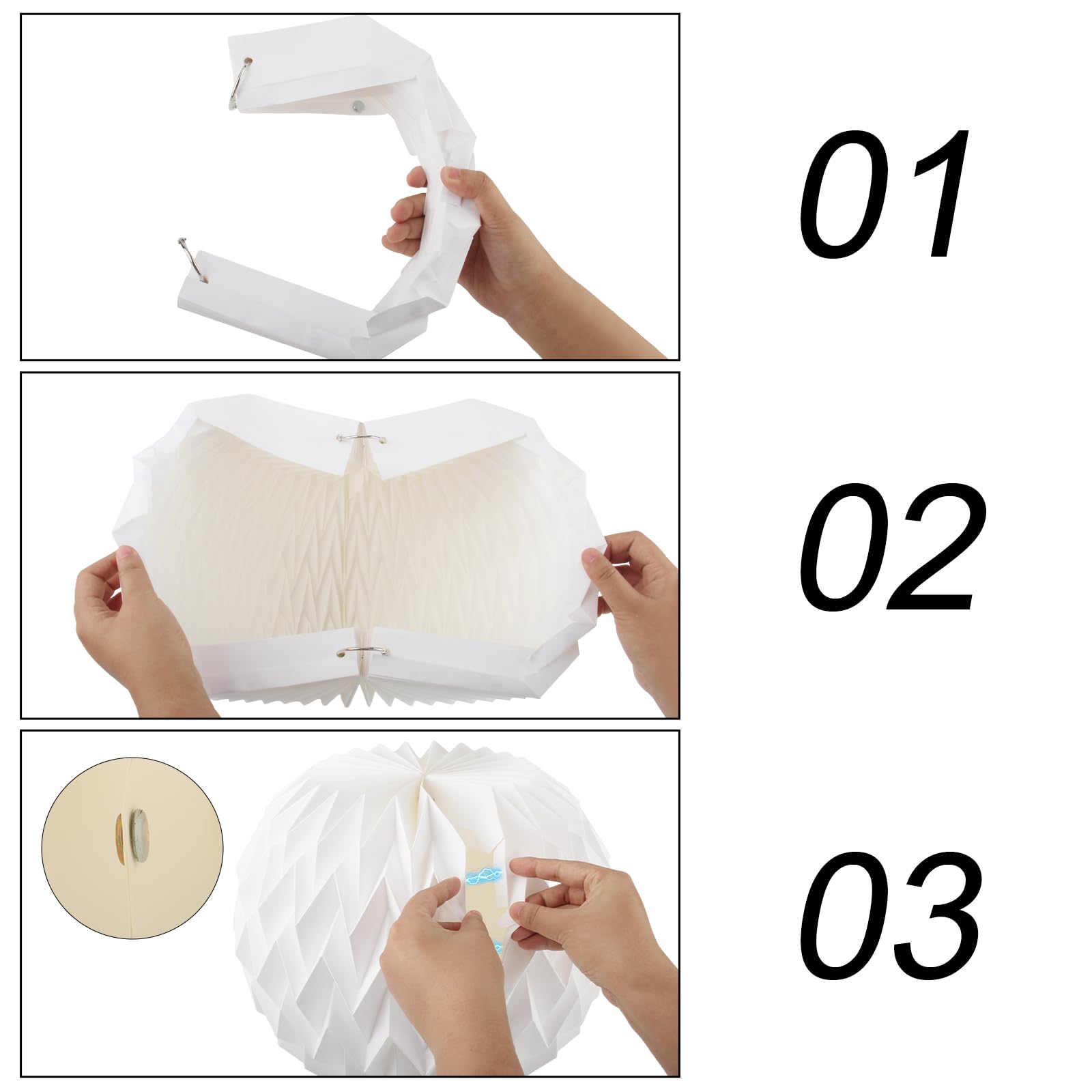 Vaskula Origami Design Papier Lampenschirm Papierlampenschirm Origami und Kabel Lampenschirms Papier Lampenschirm Deko Laterne Deckenlampen Shade für Wohnzimmer Schlafzimmer Esszimmer