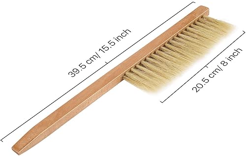 Miniatura 4 de Flexzion Gancho en J de acero inoxidable de 10.5 pulgadas y cepillo de colmena de 16 pulgadas con cerdas de cerdo naturales y mango de madera,