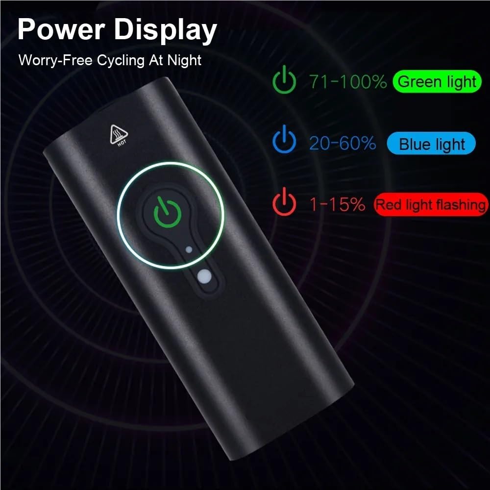 Inteligentne światło rowerowe, indukcyjne, 5000 lm, ładowane przez USB, 6 diod LED, 4800 mAh, wodoszczelne