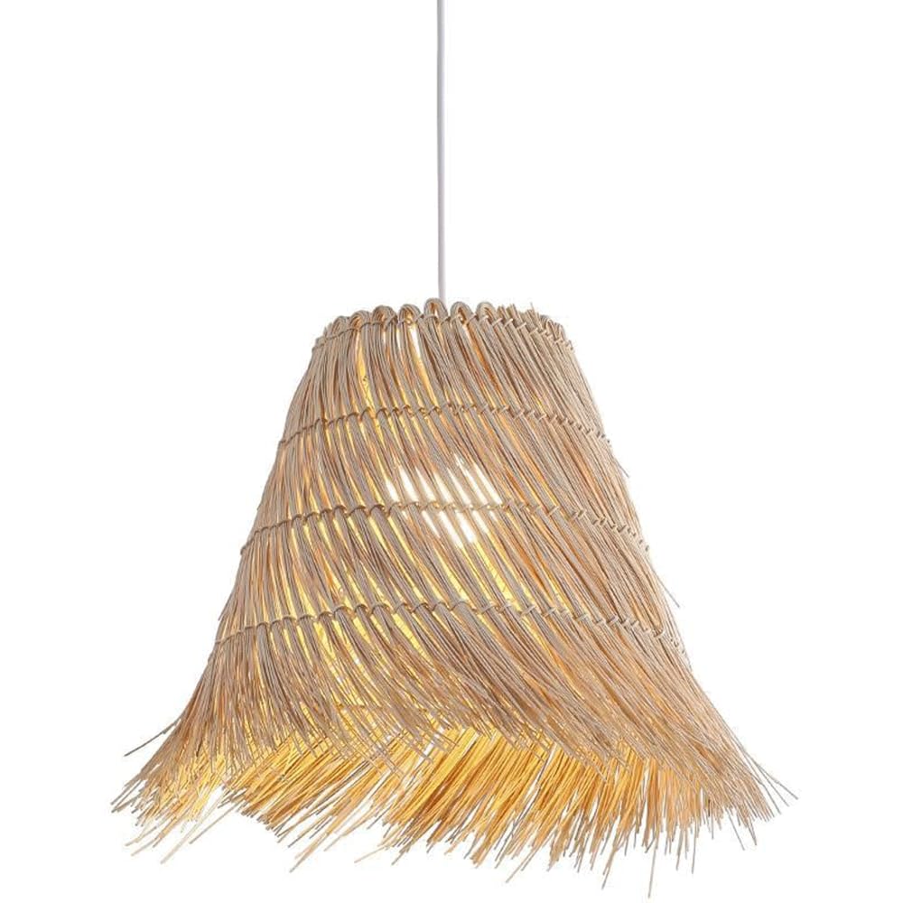 Suspension rotin 45 cm tressée main pour une élégance rétro unique