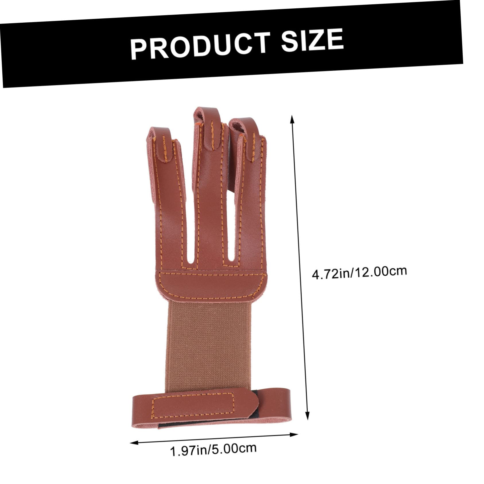 KOMBIUDA Finger Protector Tab Brown Cowhide Leather Shooting Guard for Recurve Sturdy Finger Protection for Right/Left Handed Archers for Traditional