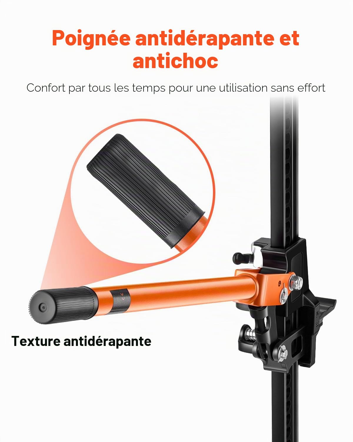 VEVOR Cric Tout-Terrain 4x4 Capacité de Charge 3,18 tonnes, Cric à Crémaillère 122,5 cm, Hi-Lift Haute Levée avec Plage de Levage de 13-108 cm, Outil pour Véhicules Tout-Terrain Tracteurs Ferme